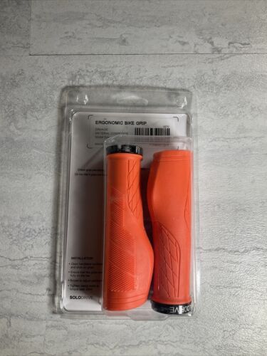 SOLODRIVE Ergonomic Design Lock-On Bike Grips | Orange (6922763272375)